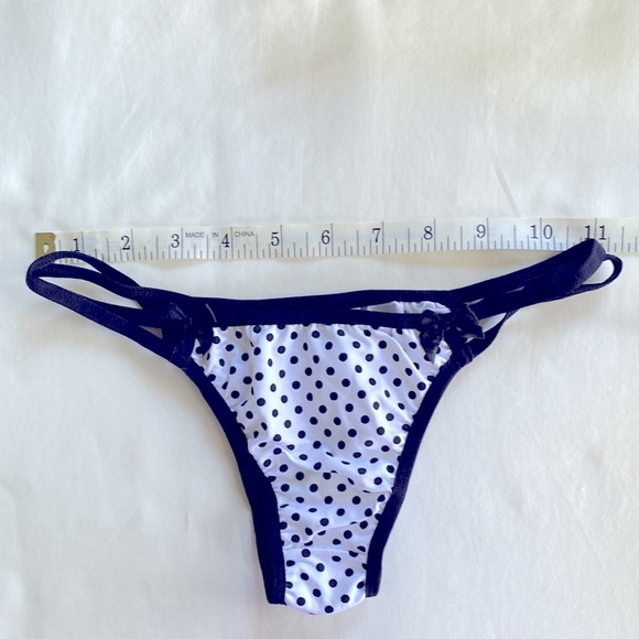 NWT Brazilian 🔥🔥Style Women Polka Dot Thong Black White Large - Picture 3 of 6
